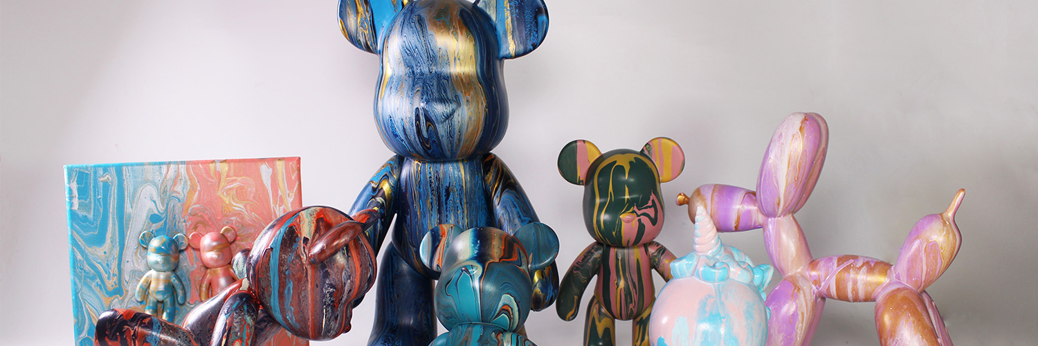 DIY Fluid Bear Painting Set, Acrylic Pour Painting Bearbear Studios 
